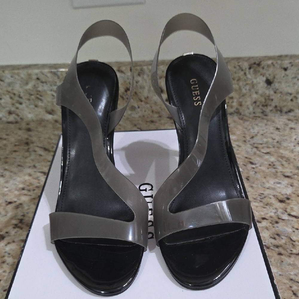 Guess Grey/ Black Heels